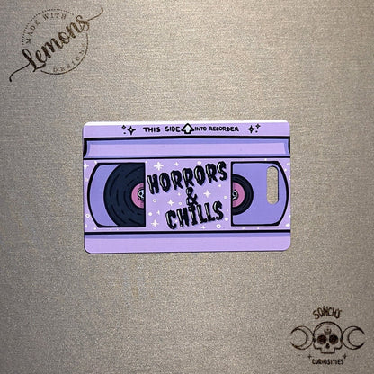 Personalizable Horrors and Chills VHS Luggage Tag