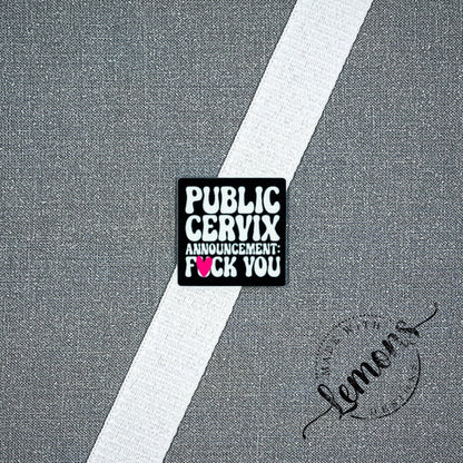 Public Cervix Announcement Square Pin